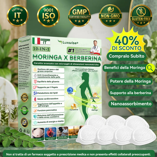 🏆𝑁𝑒𝑔𝑜𝑧𝑖𝑜 𝑢𝑓𝑓𝑖𝑐𝑖𝑎𝑙𝑒  |🎁𝑳𝒖𝒙𝒂𝒓𝒊𝒔𝒆®  Moringa · Berberine × NAD+ 10-in-1 Advanced Nano Microneedle Patch II (Solo una volta al giorno, cambiamenti visibili in 7 giorni)  Per obesità, pelle rilassata, diabete, apnea notturna, problemi articolari e molto altro
